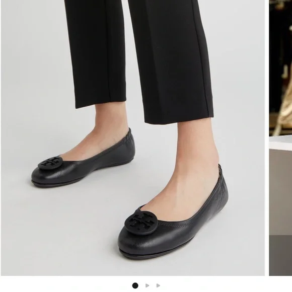 Tory Burch Leather Minnie Ballet Flats - Picture 2 of 7